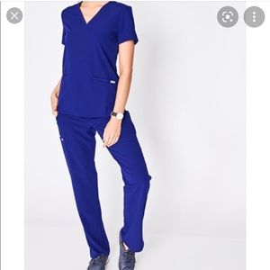 FIGS + Deep Royal Blue Top Casma Top